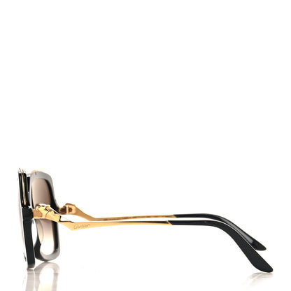 Cartier Metal Panthère de Cartier Square Sunglasses Black Black 3 of 6