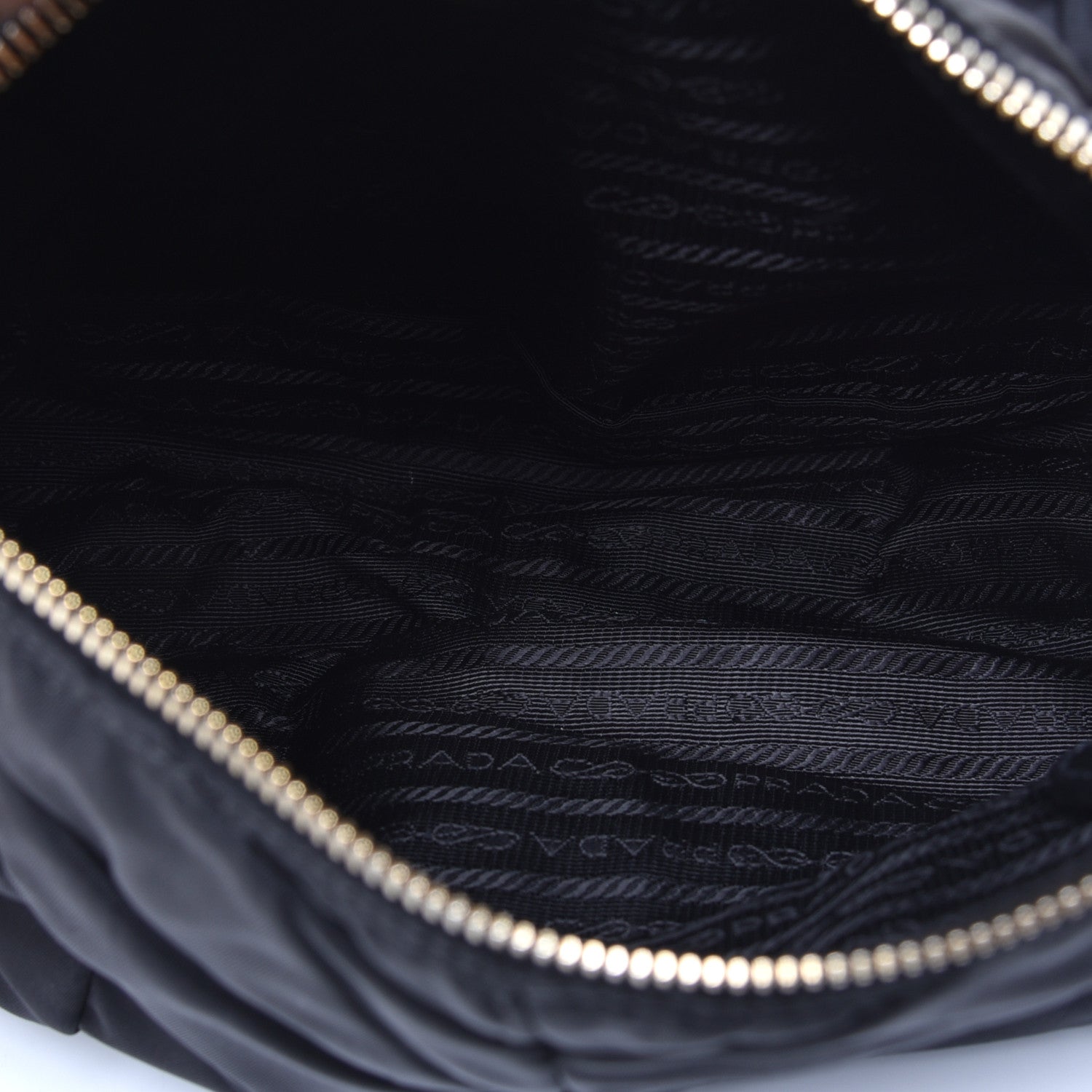 Prada Tessuto Nylon Chevron Quilted Shoulder Bag Black 5 of 8