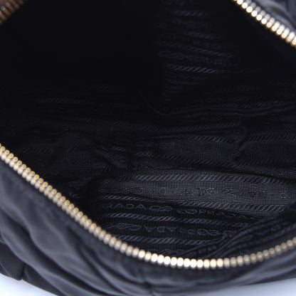 Prada Tessuto Nylon Chevron Quilted Shoulder Bag Black 5 of 8