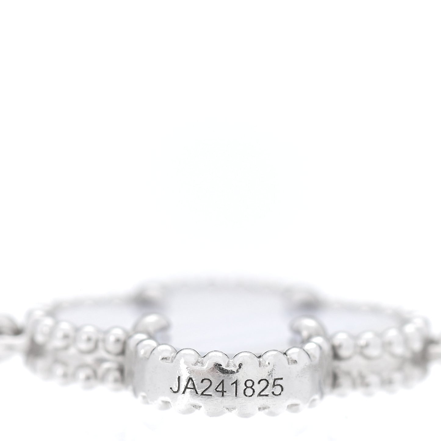 18K White Gold Chalcedony 5 Motifs Vintage Alhambra Bracelet