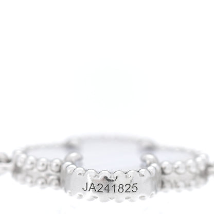 Van Cleef & Arpels 18K White Gold Chalcedony 5 Motifs Vintage Alhambra Bracelet 6 of 6