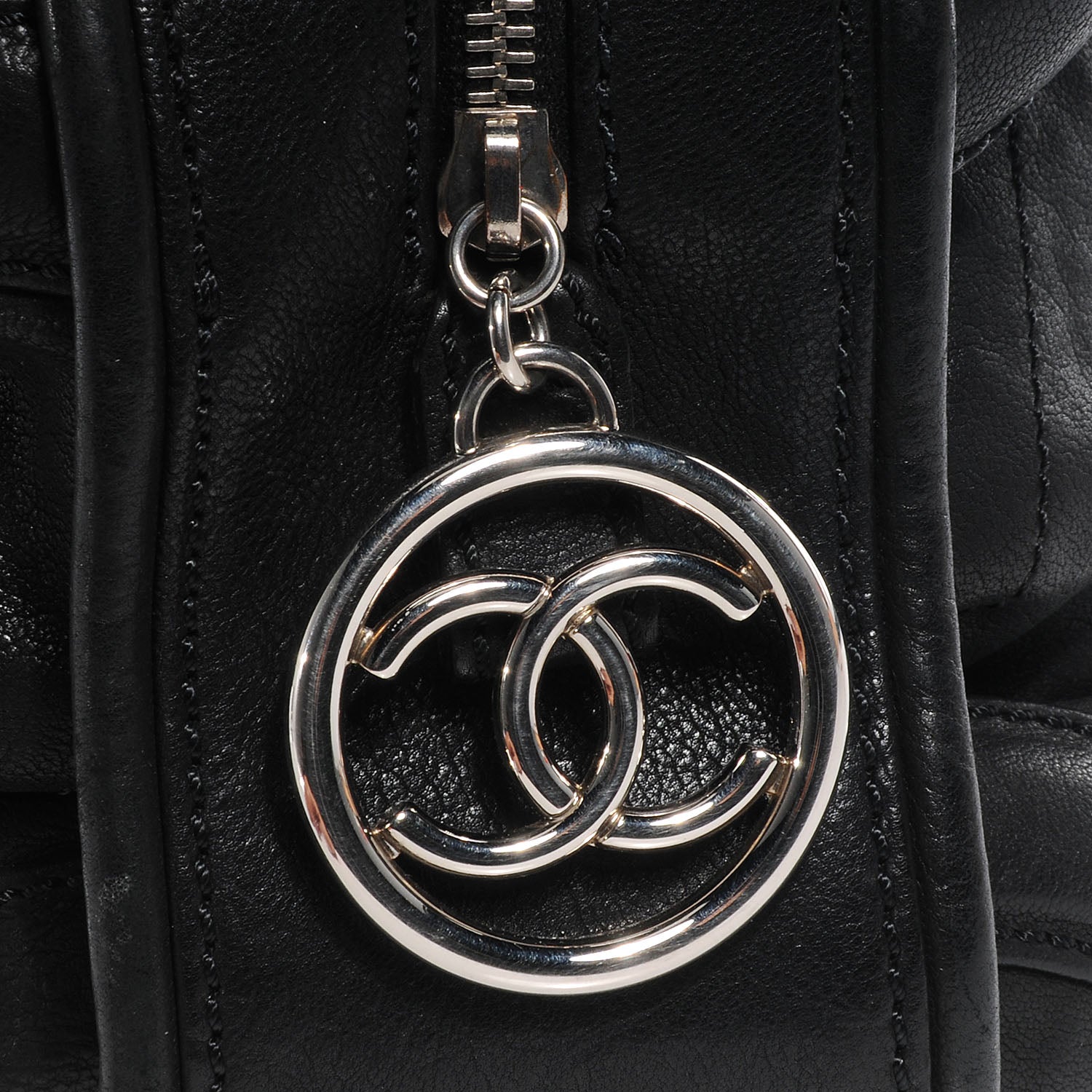 Chanel Calfskin Round Bowling Bag Black 8 of 8