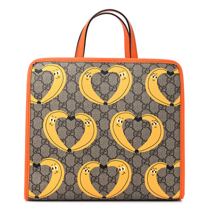 Gucci GG Supreme Monogram Banana Childrens Tote Beige Ebony Multicolor Carrot Orange 1 of 10