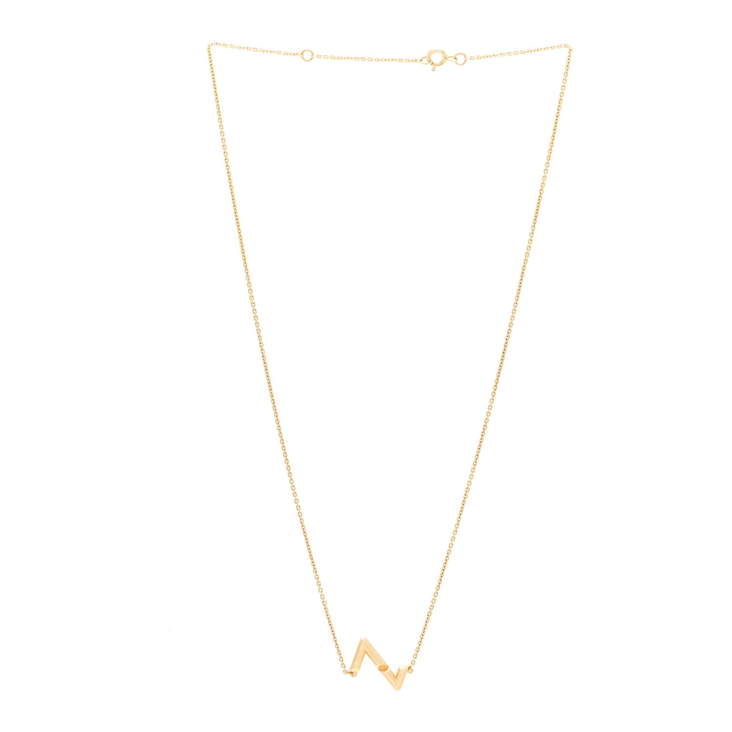 Louis Vuitton 18K Yellow Gold LV Volt Upside Down Pendant Necklace 3 of 6