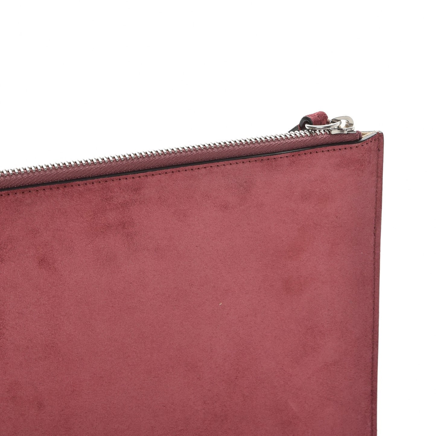 GG Supreme Monogram Blooms Suede Large Zip Pouch Beige Multicolor Dry Rose
