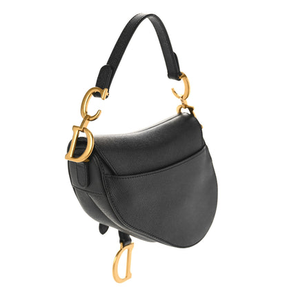 Christian Dior Grained Calfskin Mini Saddle Bag Black 3 of 8