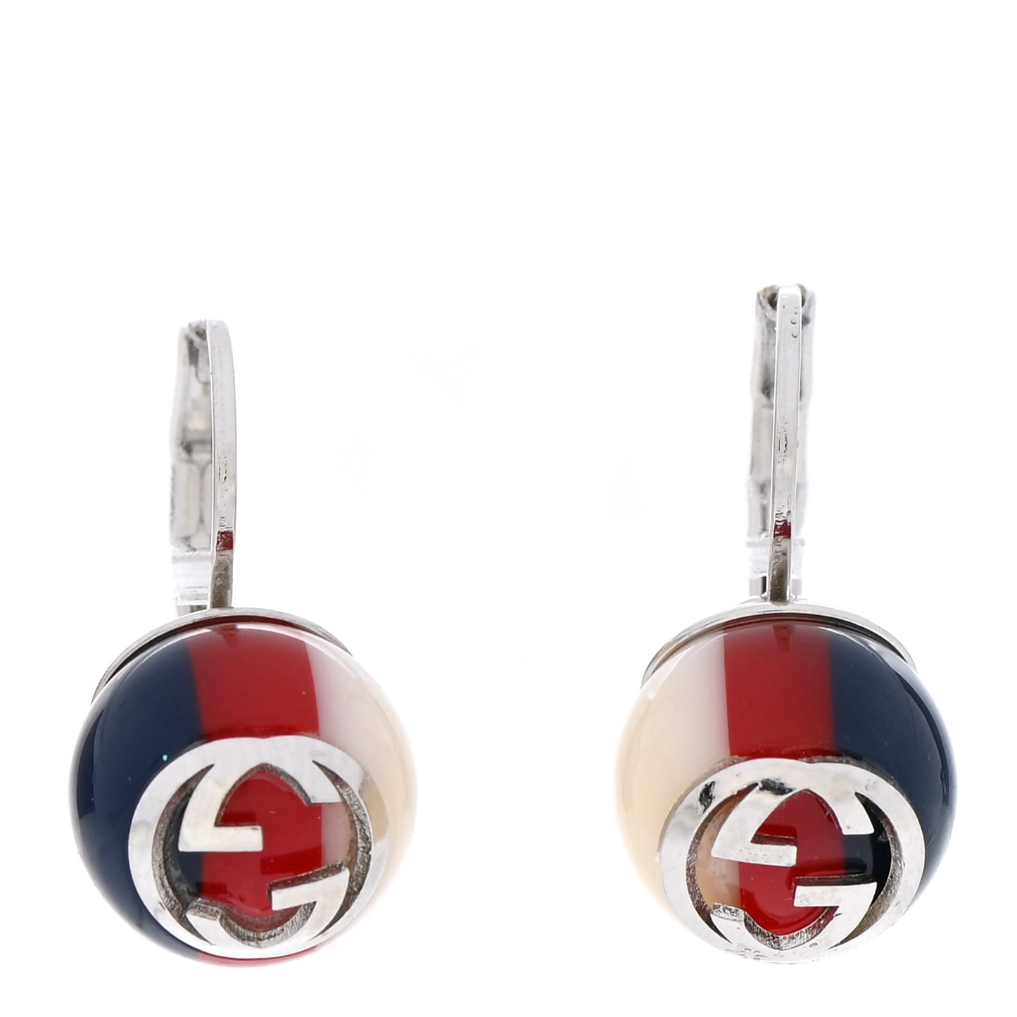 Resin Web Earrings Red Blue White