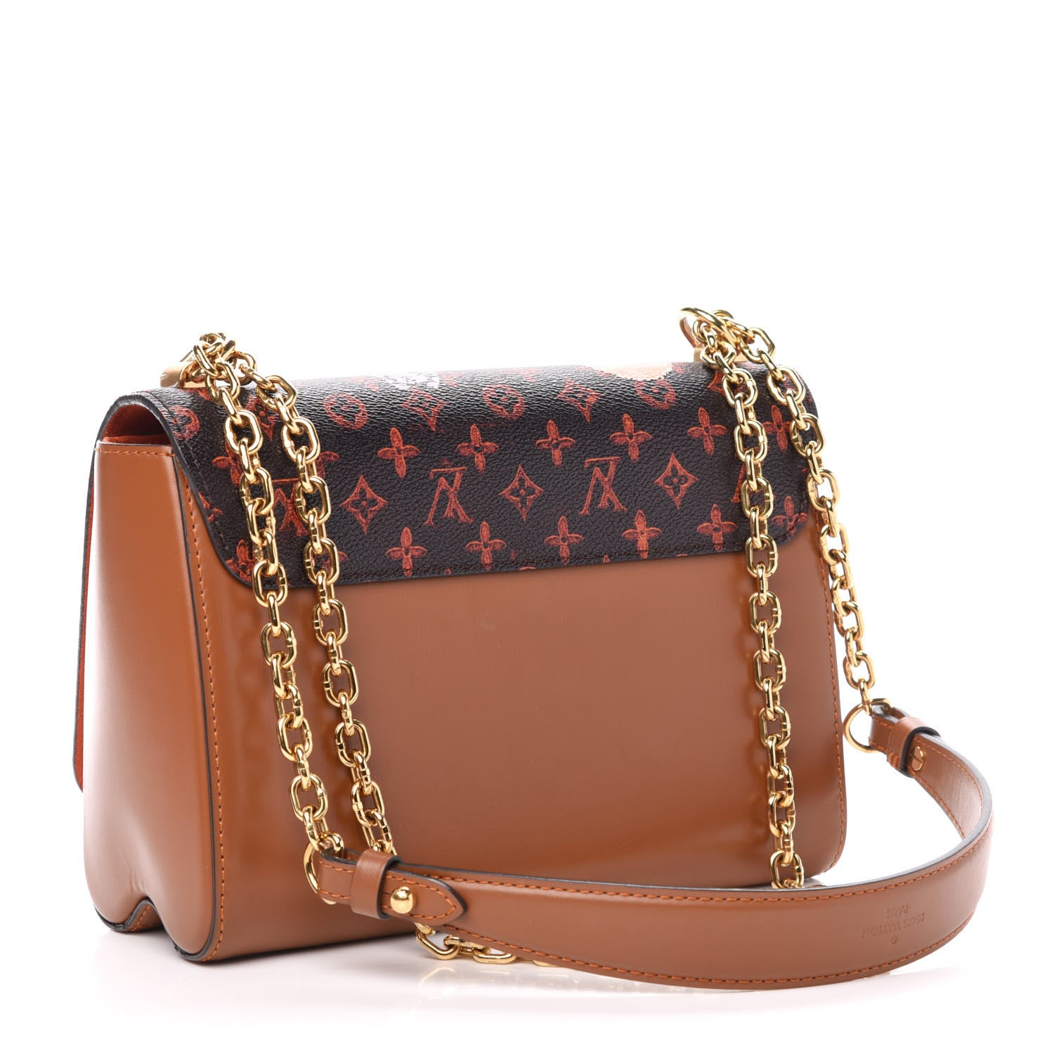 Louis Vuitton Calfskin Catogram Twist Shoulder Bag MM Marron 4 of 15
