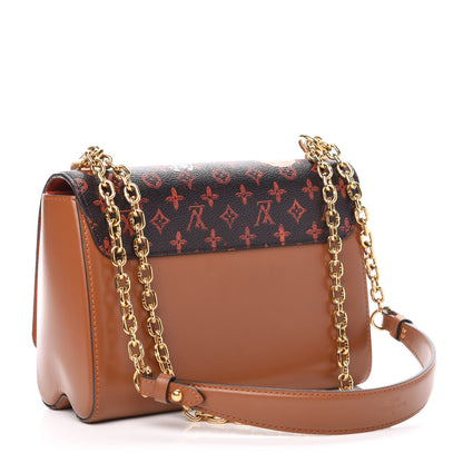 Louis Vuitton Calfskin Catogram Twist Shoulder Bag MM Marron 4 of 15