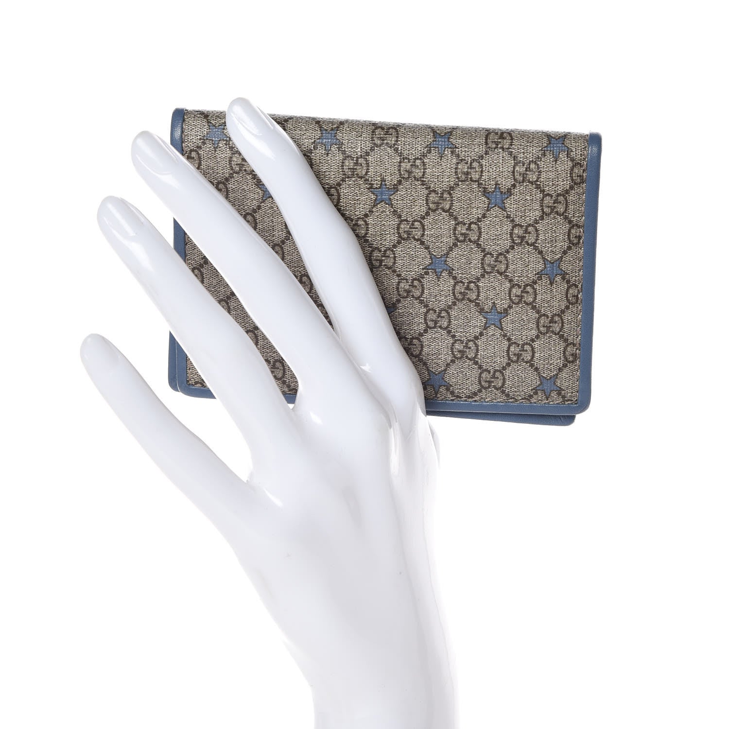 Gucci GG Supreme Monogram Stars ID Card Wallet Light Blue 2 of 8