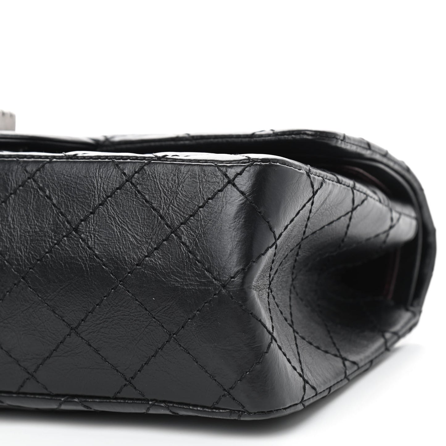 Aged Calfskin Quilted 2.55 Reissue 225 Flap Black