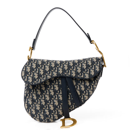 Christian Dior Oblique Saddle Bag Blue 1 of 11