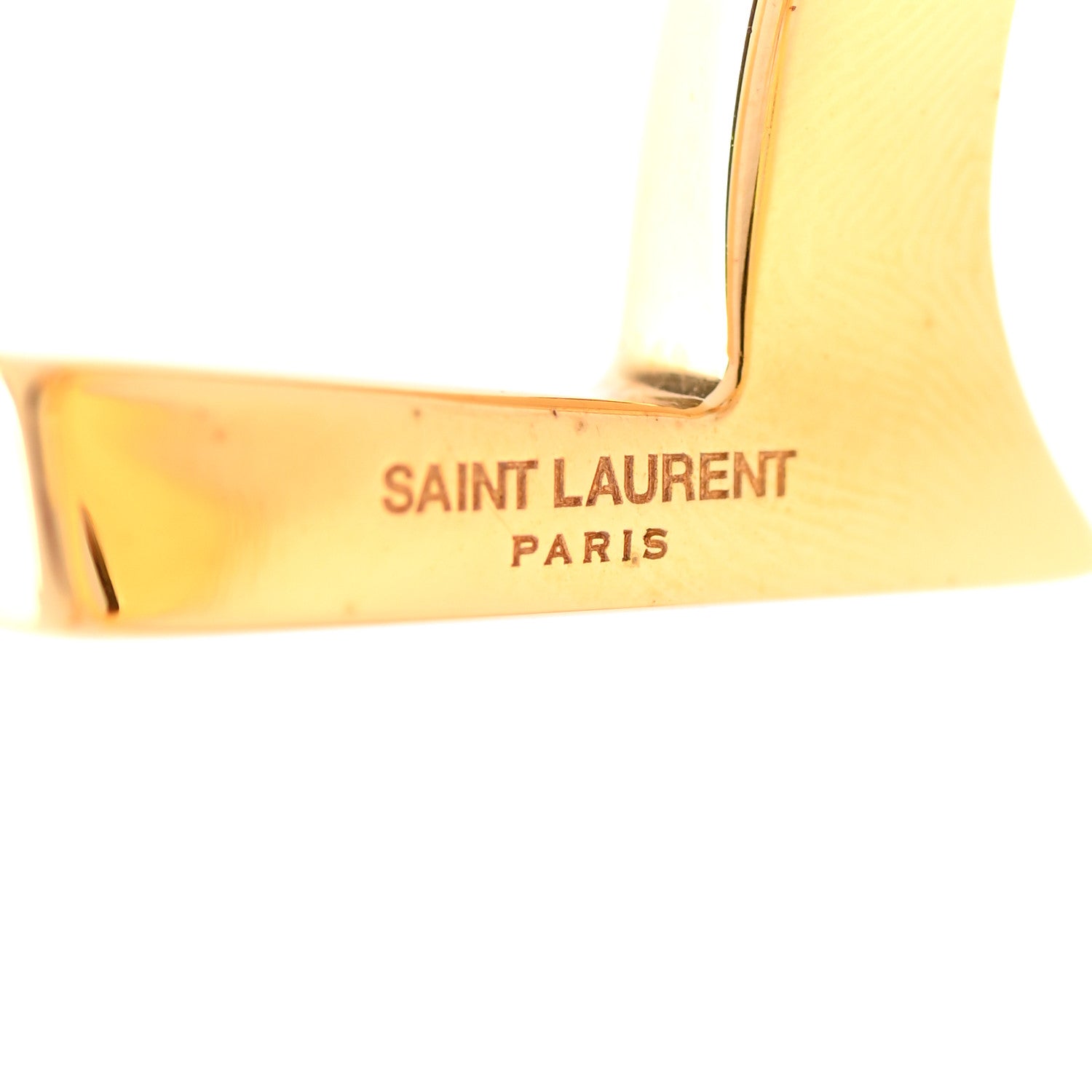 Saint Laurent Brass Monogram Small Cuff Bracelet Gold 4 of 4