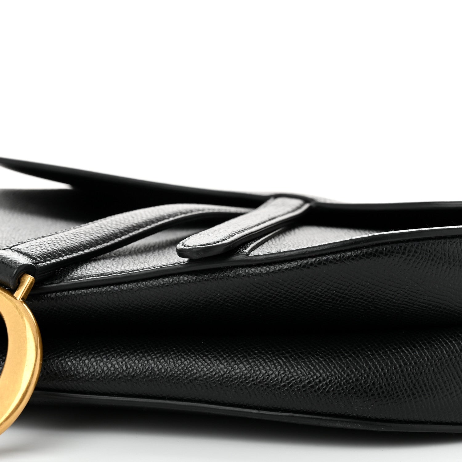 Christian Dior Grained Calfskin Saddle Bag Black 10 of 10