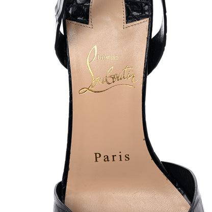 Christian Louboutin Calfskin Crocodile Embossed New Trezuma Sandals 36.5 Black 9 of 11