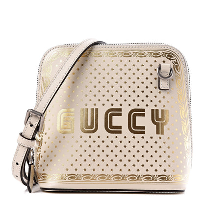 Gucci X SEGA Calfskin GUCCY Stars Mini Dome Shoulder Bag Mystic White Gold 1 of 10