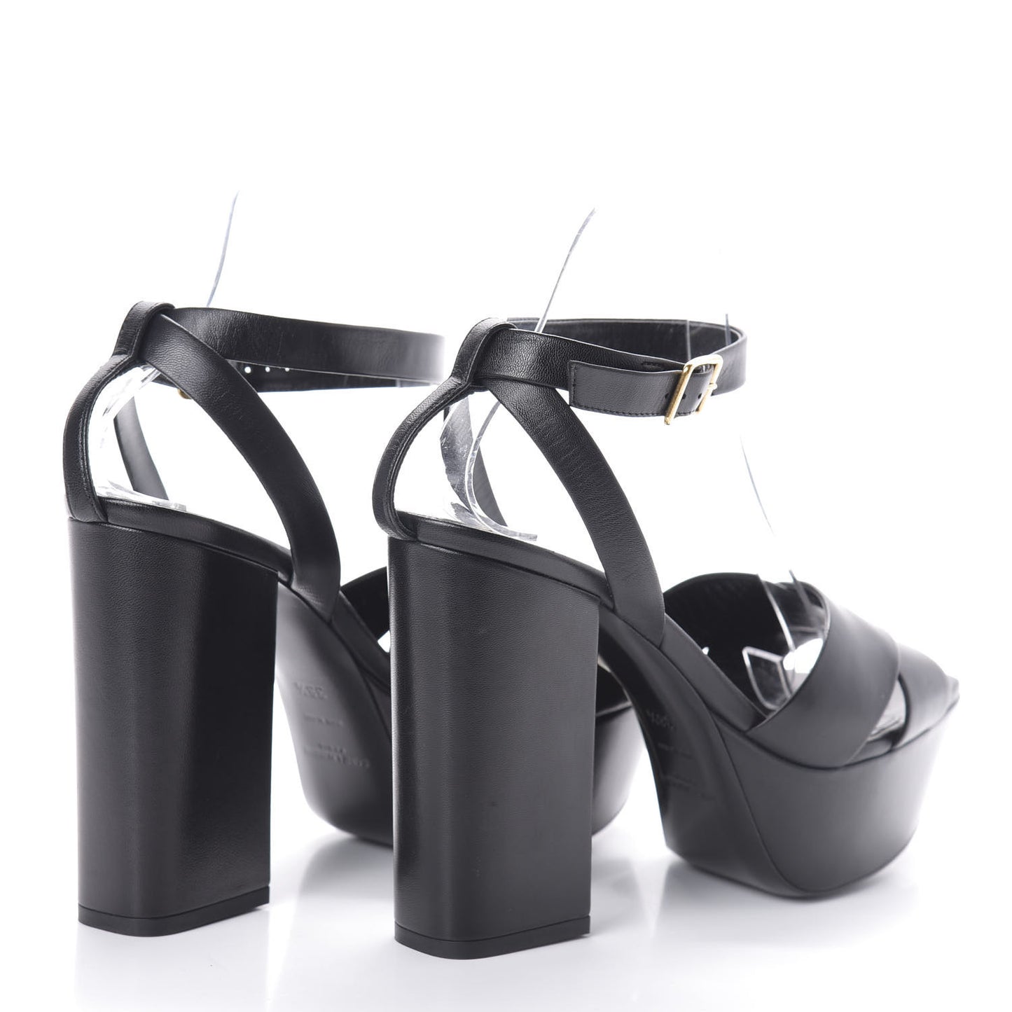 Calfskin Farrah 80 Platform Sandals 38.5 Black