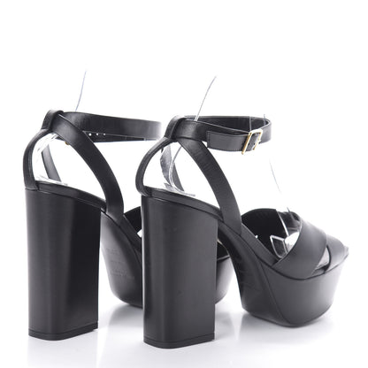 Saint Laurent Calfskin Farrah 80 Platform Sandals 38.5 Black 4 of 7