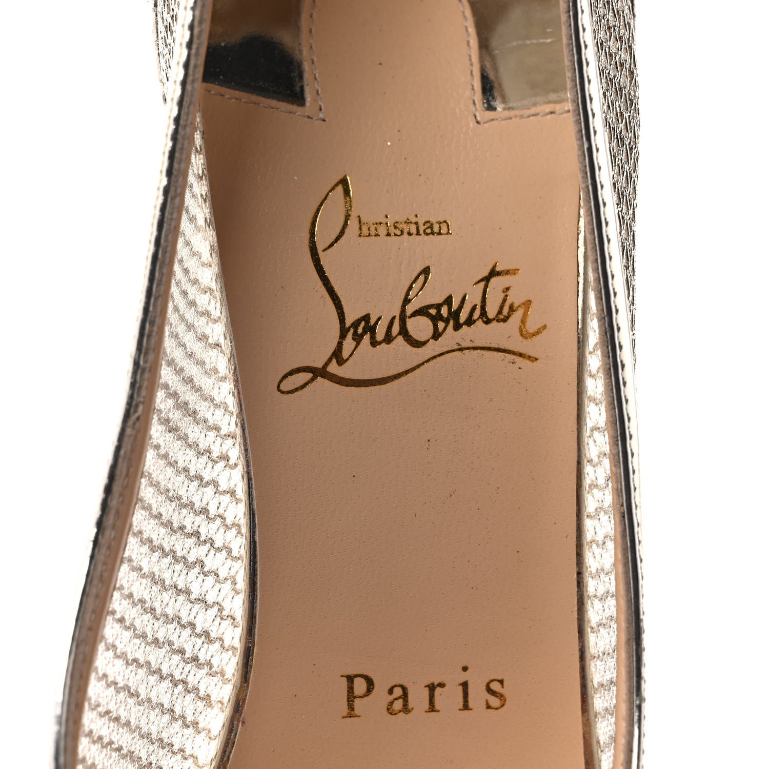 Christian Louboutin Mesh Neoalto 100 Pumps 36.5 Gold 7 of 9