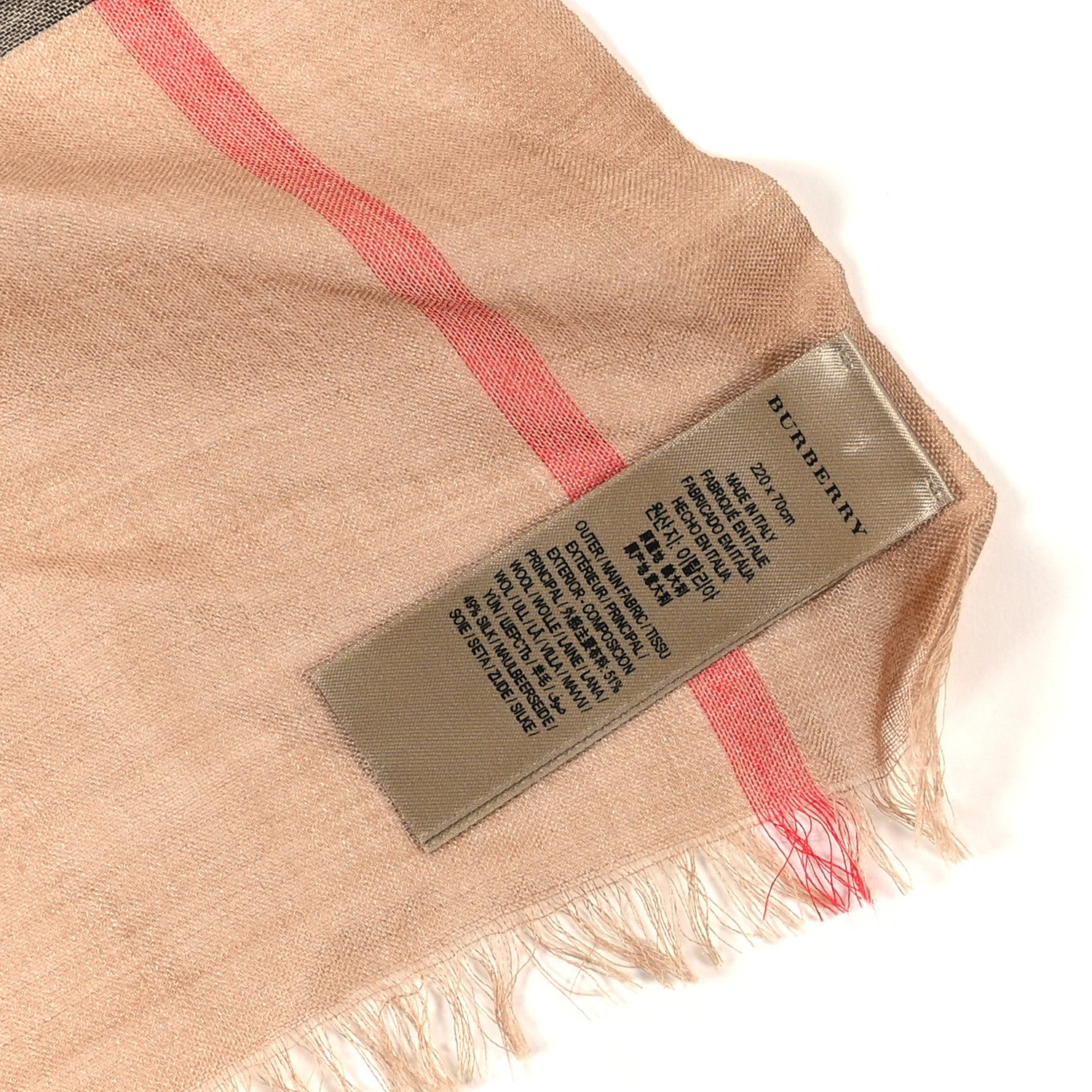 Burberry Wool Silk Gauze Giant Check Lightweight Scarf Archive Beige 4 of 4