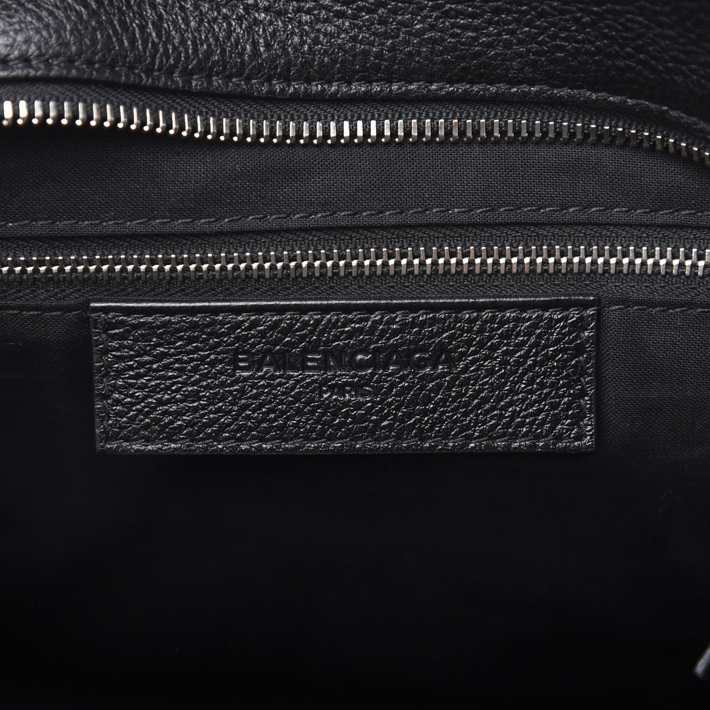 Calfskin Medium Logo North South Shopping Tote Black