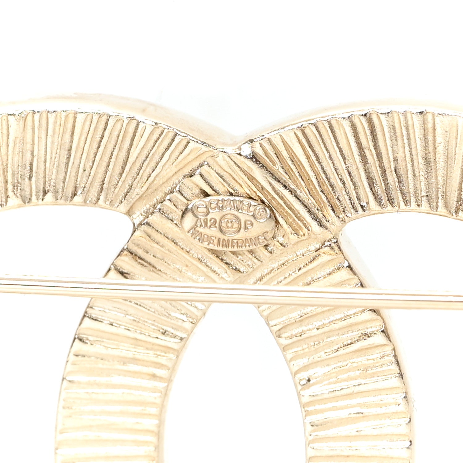 Chanel Pearl Studded CC Brooch Pin Gold 3 of 4