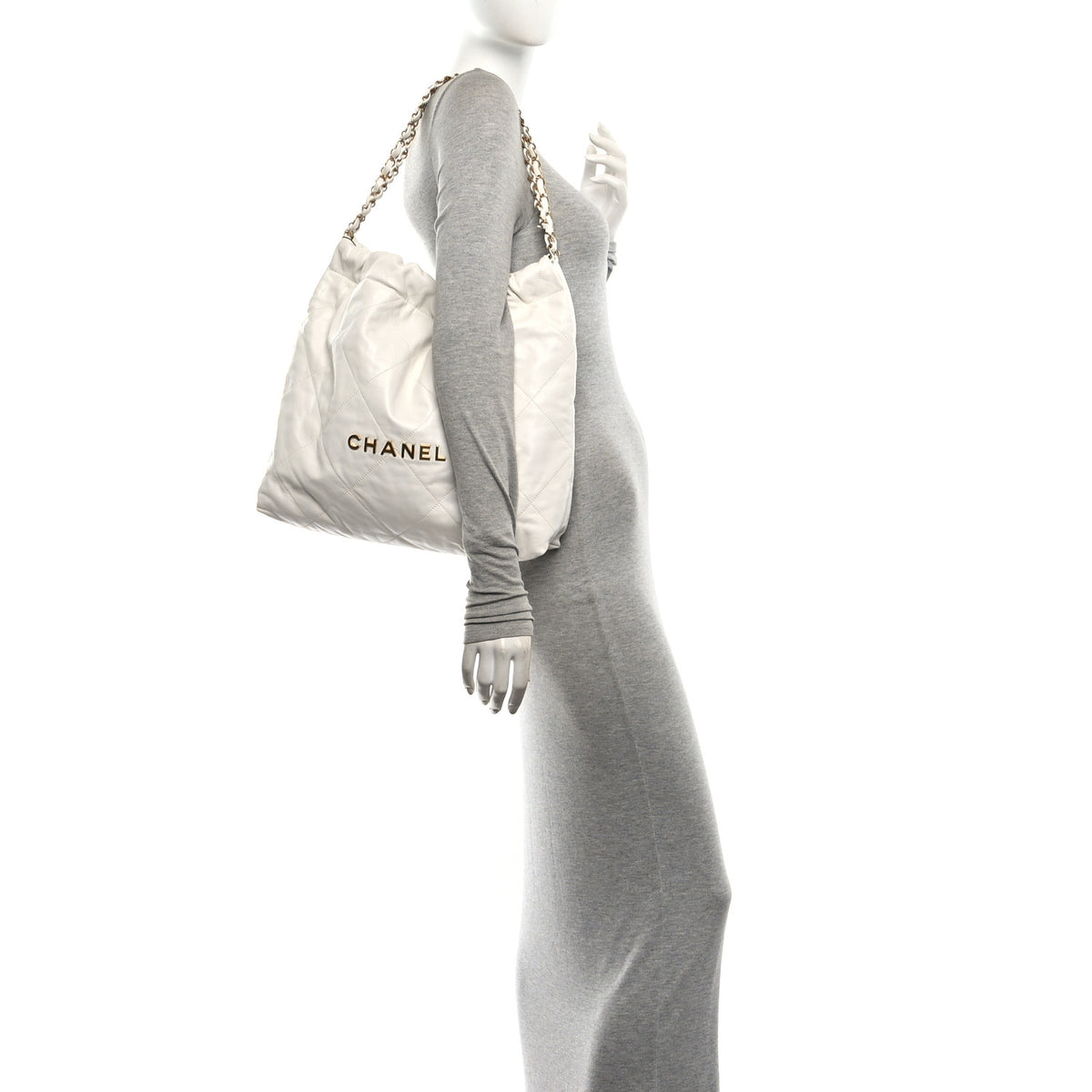 Chanel Shiny Calfskin Quilted Chanel 22 White 2 of 11