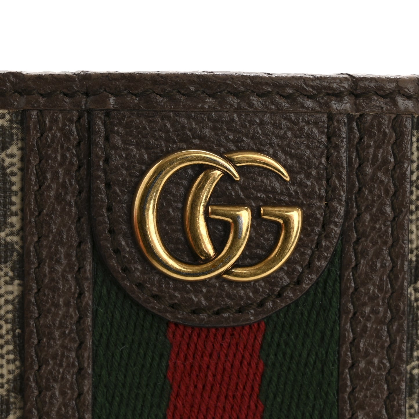 GG Supreme Monogram Ophidia Card Holder Brown