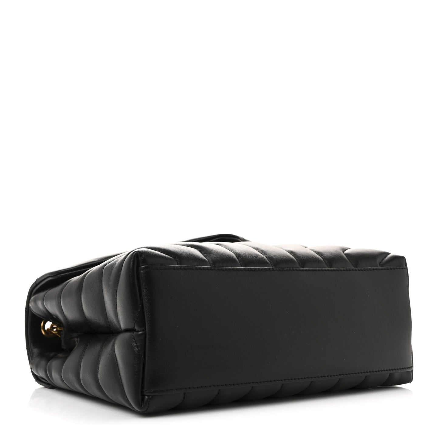 Calfskin Y Quilted Monogram Small Loulou Chain Satchel Black