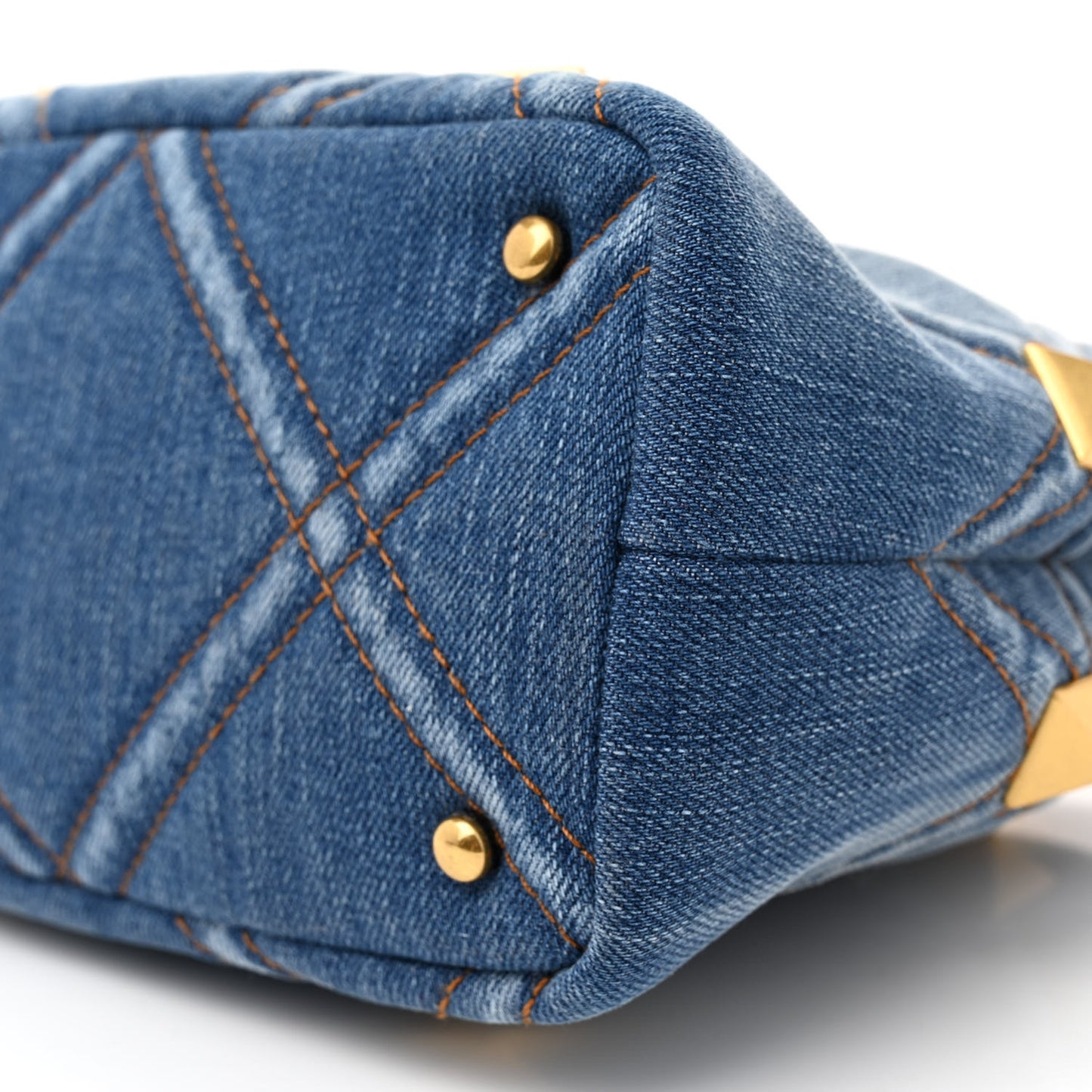 Denim Small Roman Stud The Handle Bag Light Denim Selleria