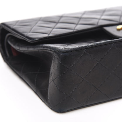 Chanel Lambskin Quilted Medium Double Flap Black 9 of 17