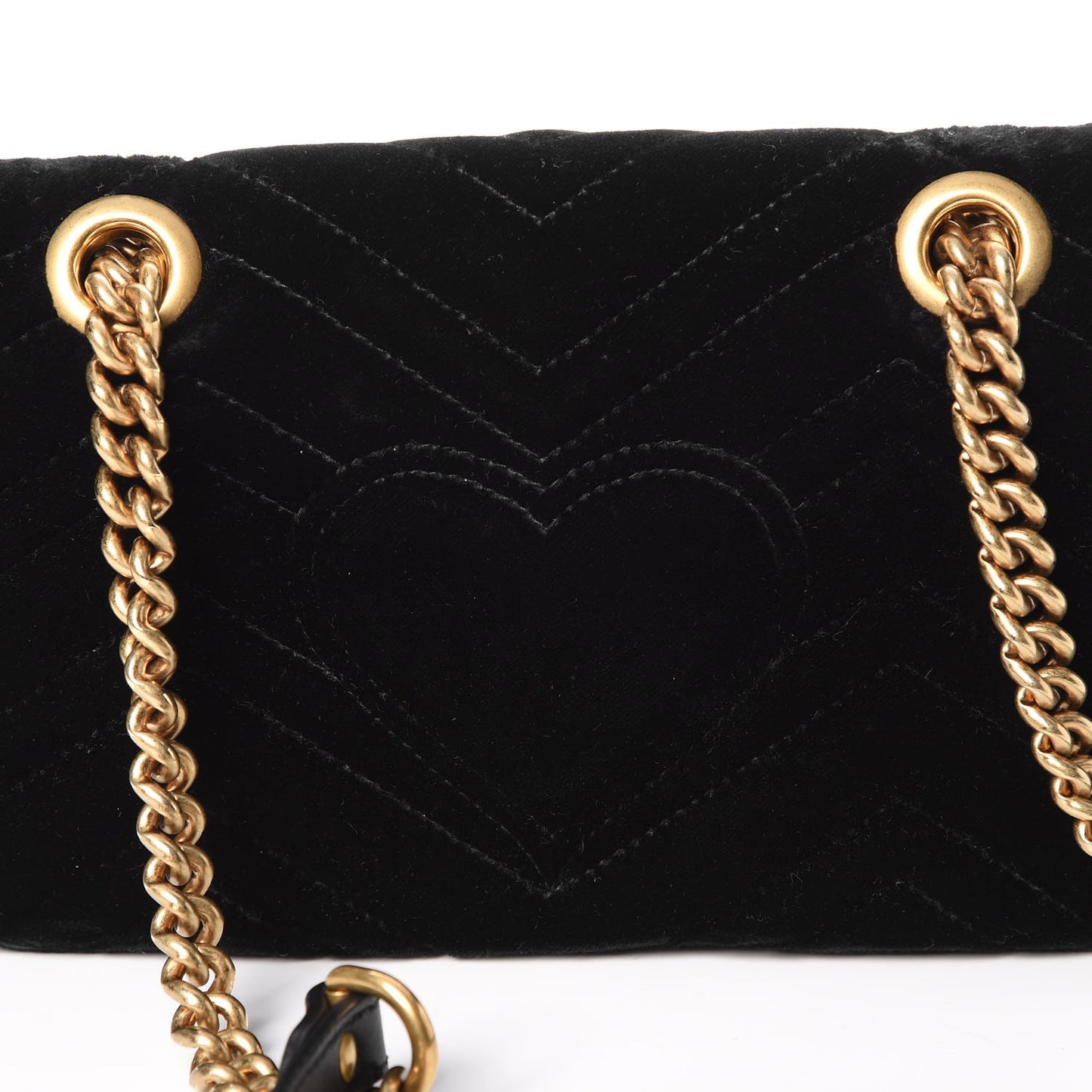Velvet Matelasse Mini GG Marmont Shoulder Bag Black