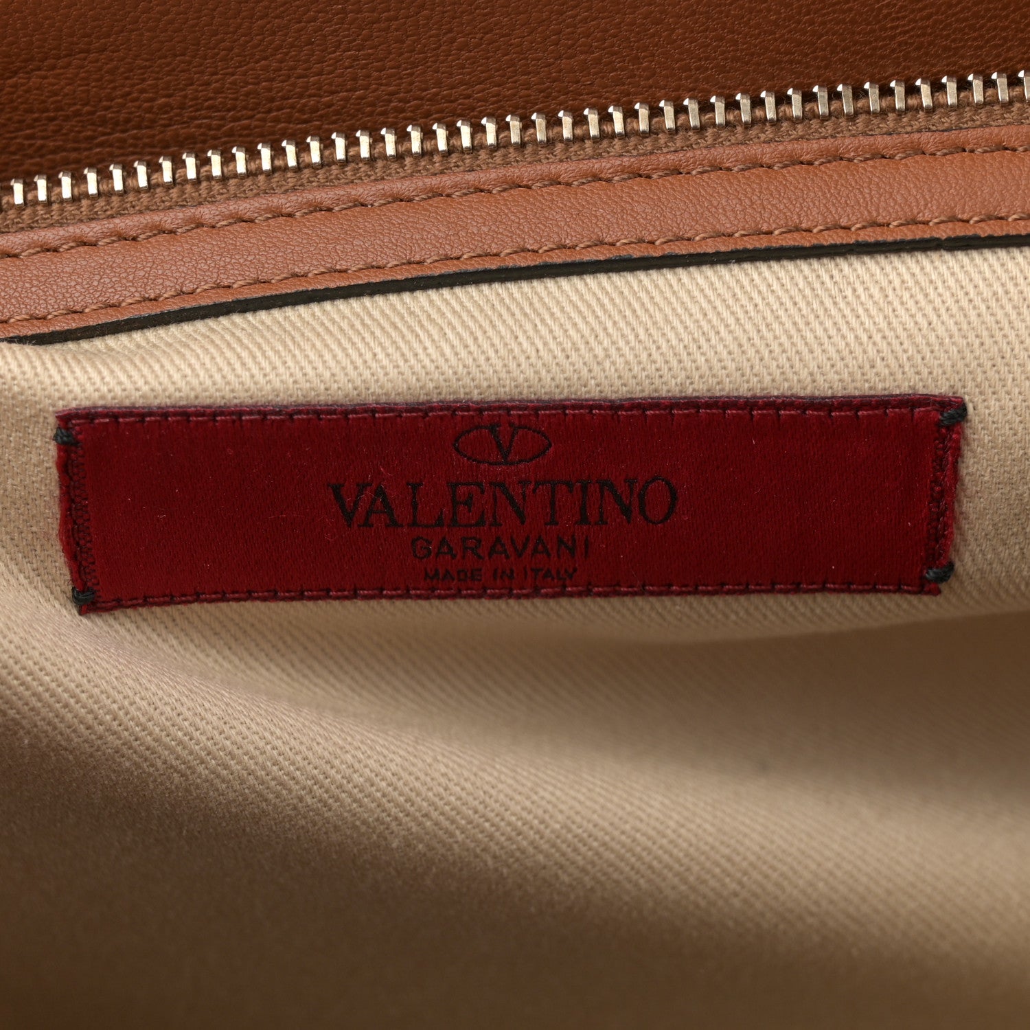 Valentino Garavani Vitello Lace Demetra Satchel Cognac 6 of 10