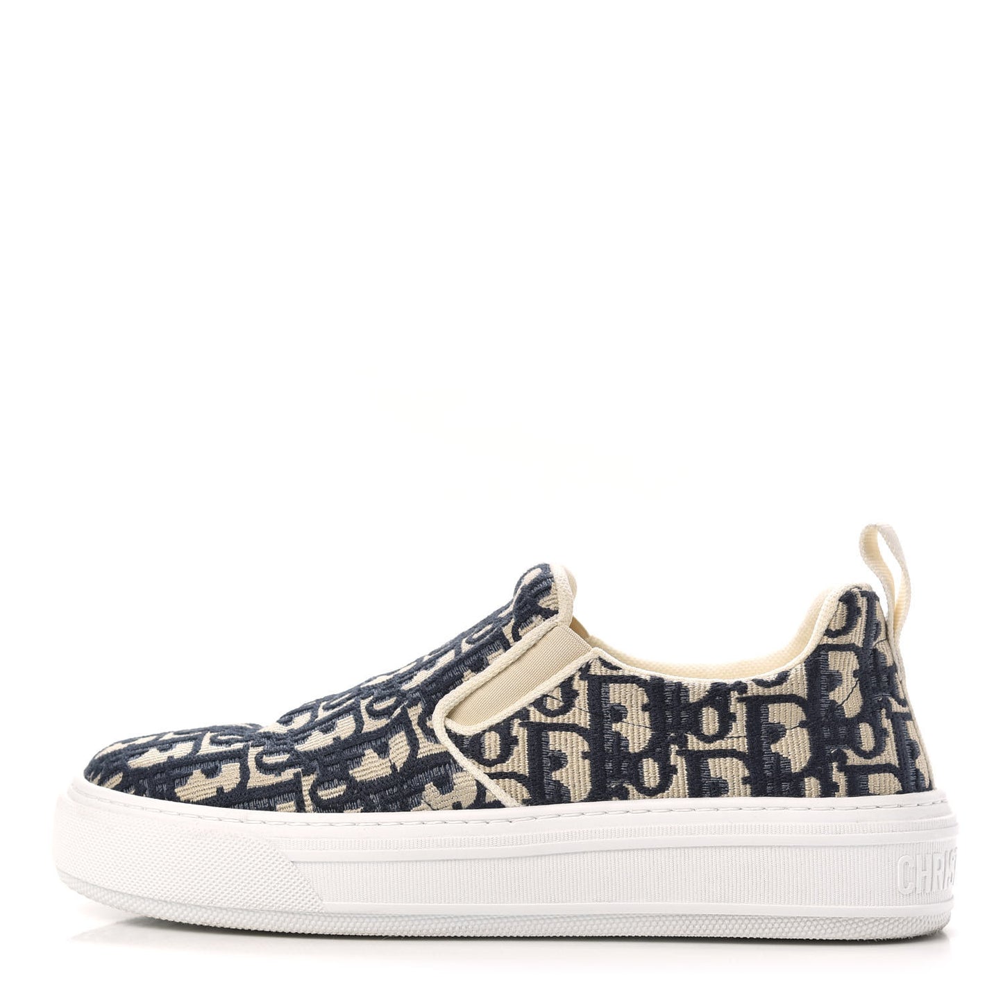 Canvas Oblique Embroidered Womens Solar Slip On Sneakers 38 Deep Blue