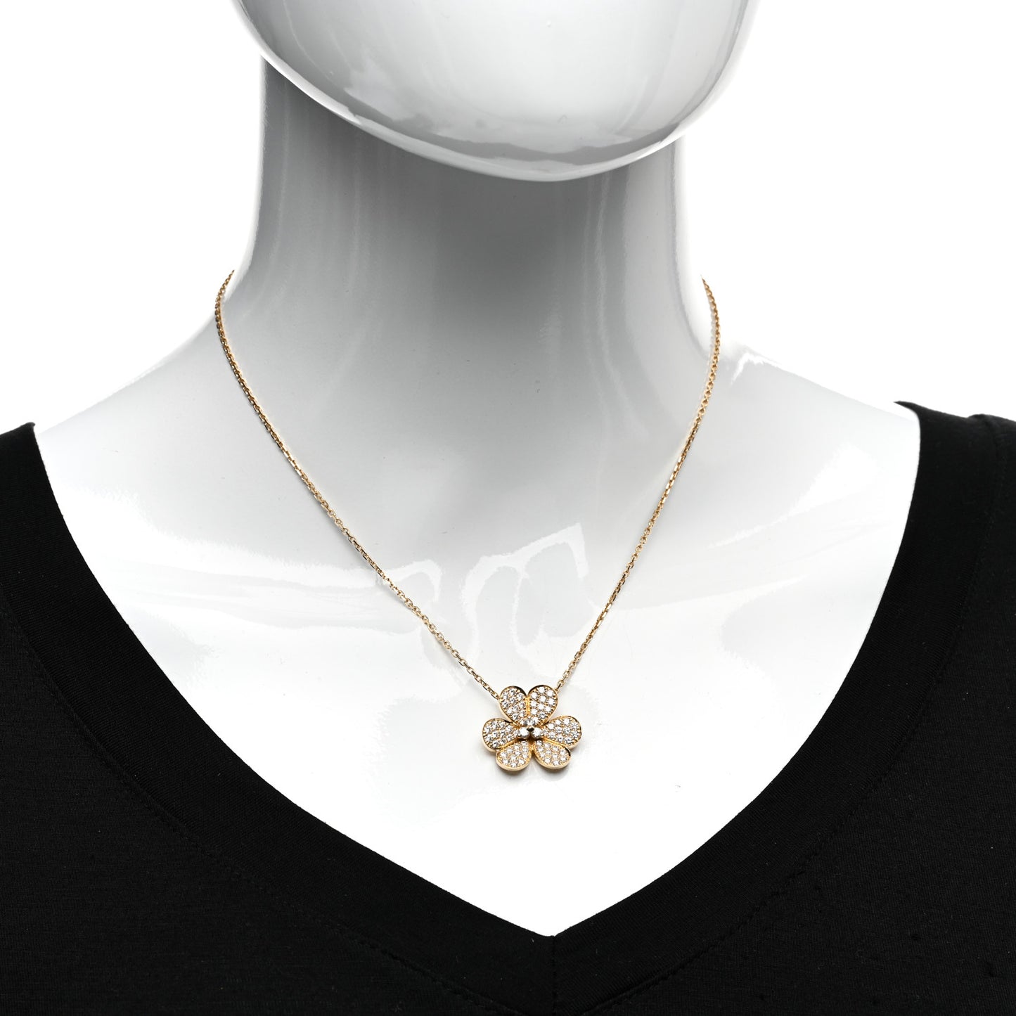 18K Yellow Gold Diamond Large Frivole Pendant Pave Necklace