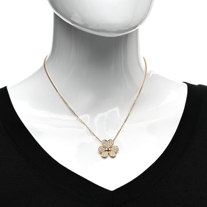 Van Cleef & Arpels 18K Yellow Gold Diamond Large Frivole Pendant Pave Necklace 2 of 5