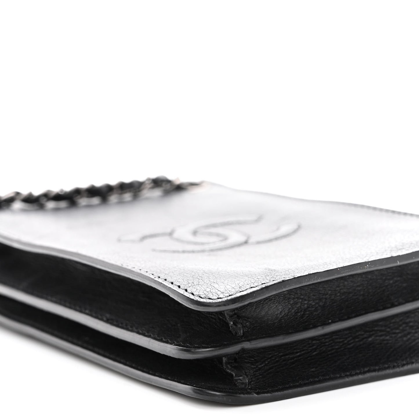 Calfskin CC Phone Holder Crossbody Black
