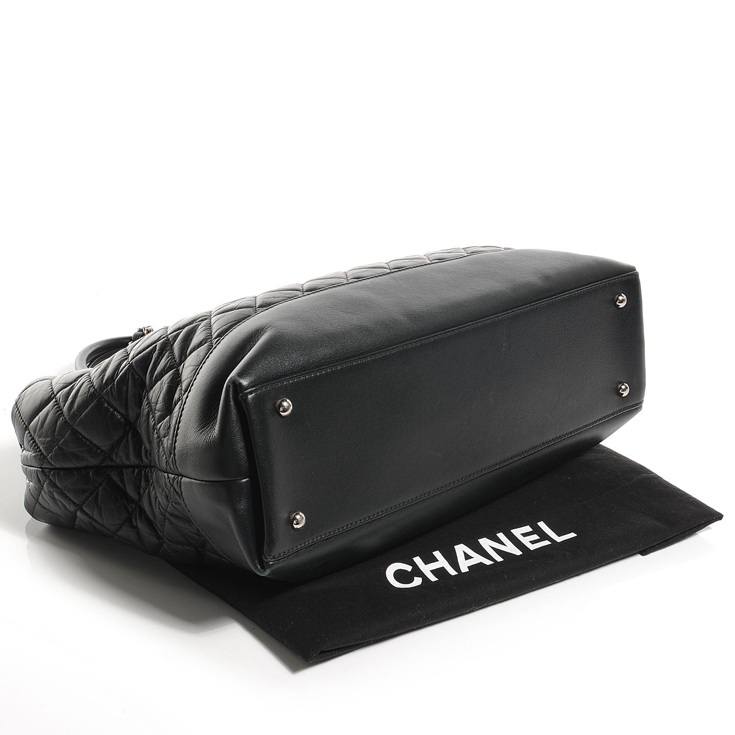 Chanel Aged Calfskin Quilted Be CC Tote Black 4 of 10