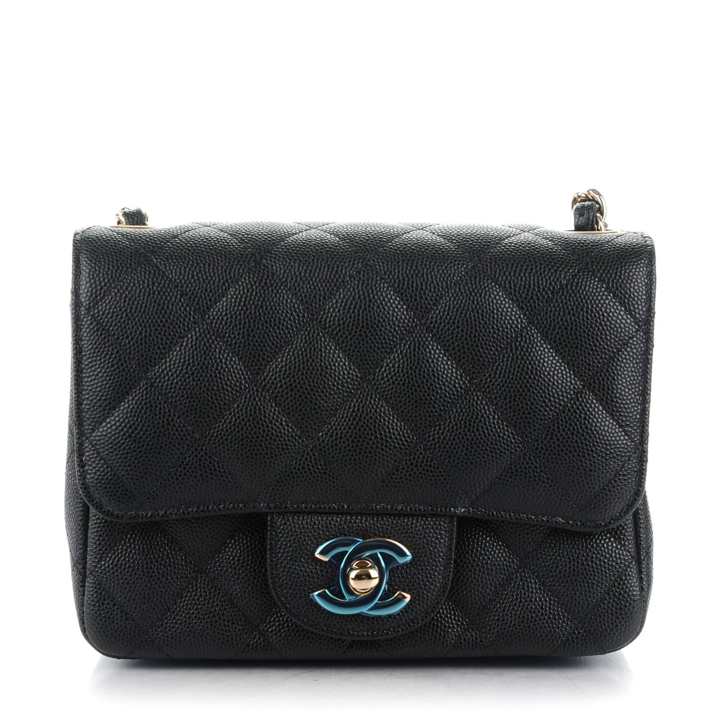 Caviar Quilted Mini Square Flap Black