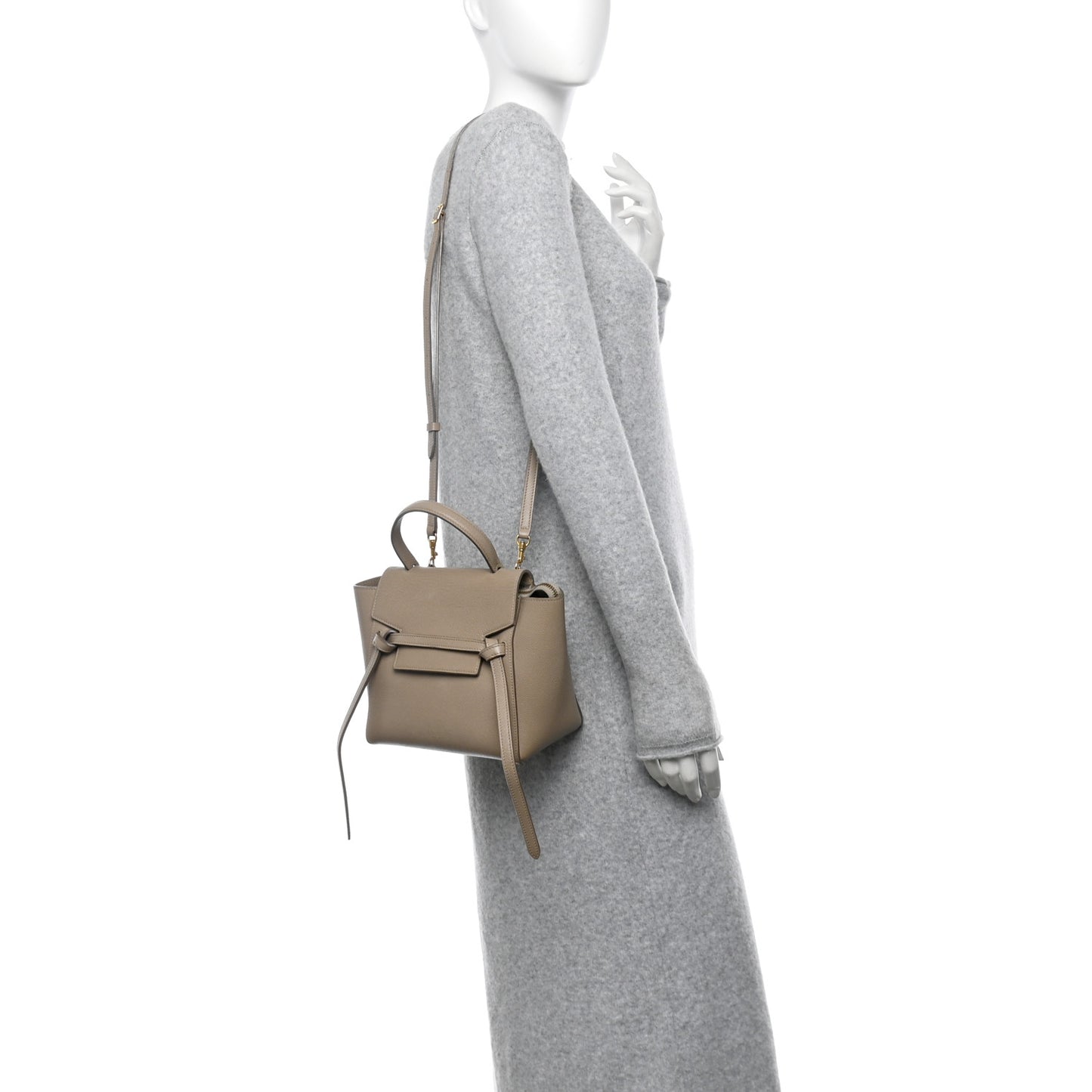 Grained Calfskin Nano Belt Bag Light Taupe