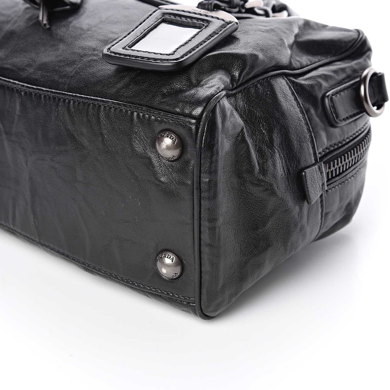 Prada Nappa Antique Bowler Black 9 of 10