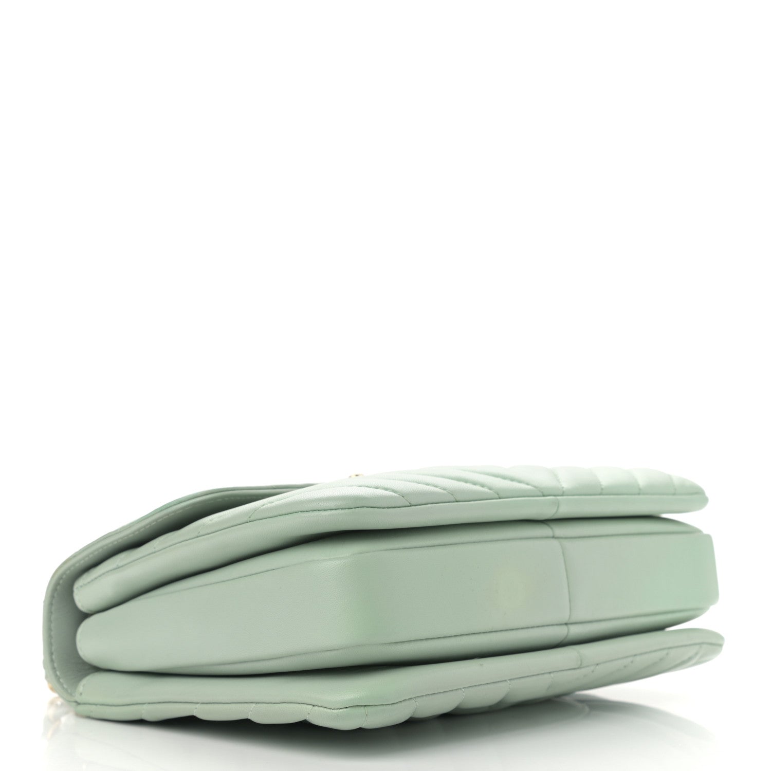Chanel Lambskin Chevron Quilted Small Trendy CC Dual Handle Flap Bag Light Green 4 of 10