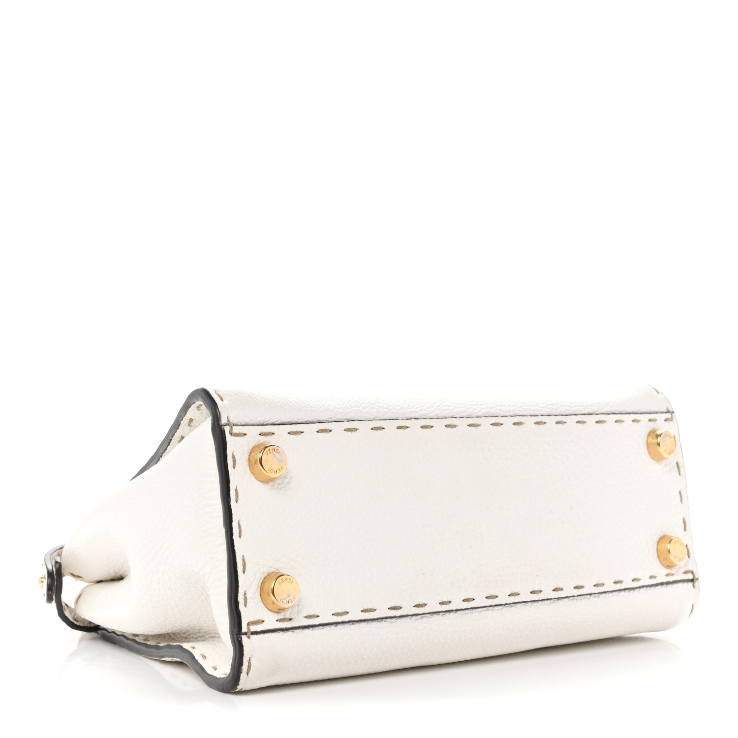 Fendi Cuoio Romano Selleria Mini Peekaboo Iconic Satchel White 4 of 14