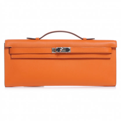 Hermes Swift Kelly Cut Clutch Pochette Orange 1 of 8