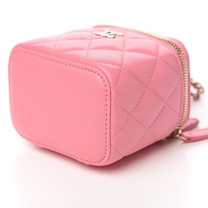 Chanel Lambskin Quilted Mini Vanity Case With Chain Pale Pink 8 of 9
