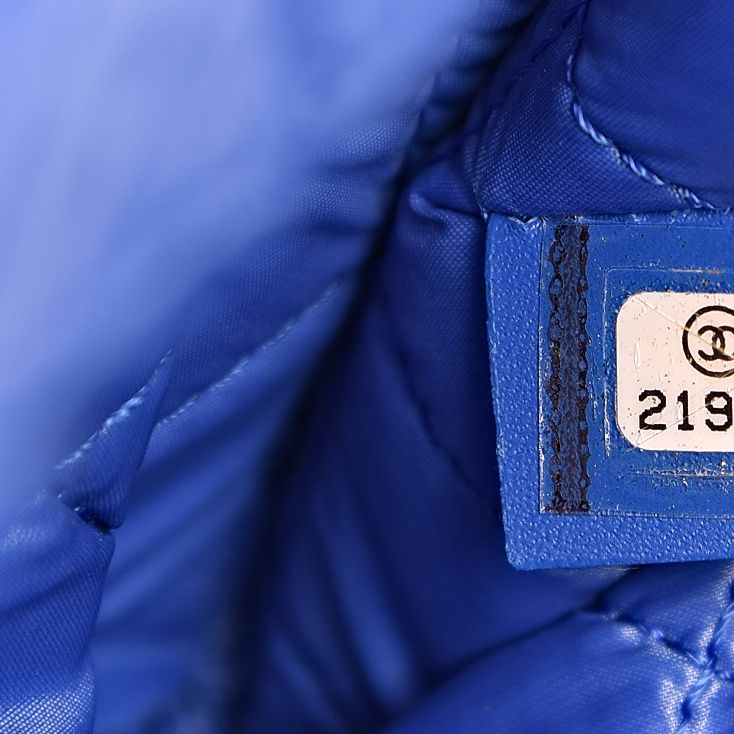 Chanel Caviar Quilted Large Cosmetic Case Blue 7 of 9