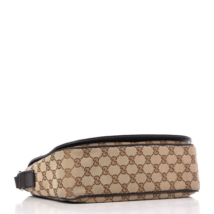 Gucci Monogram Flap Messenger Bag Beige Dark Brown 4 of 13