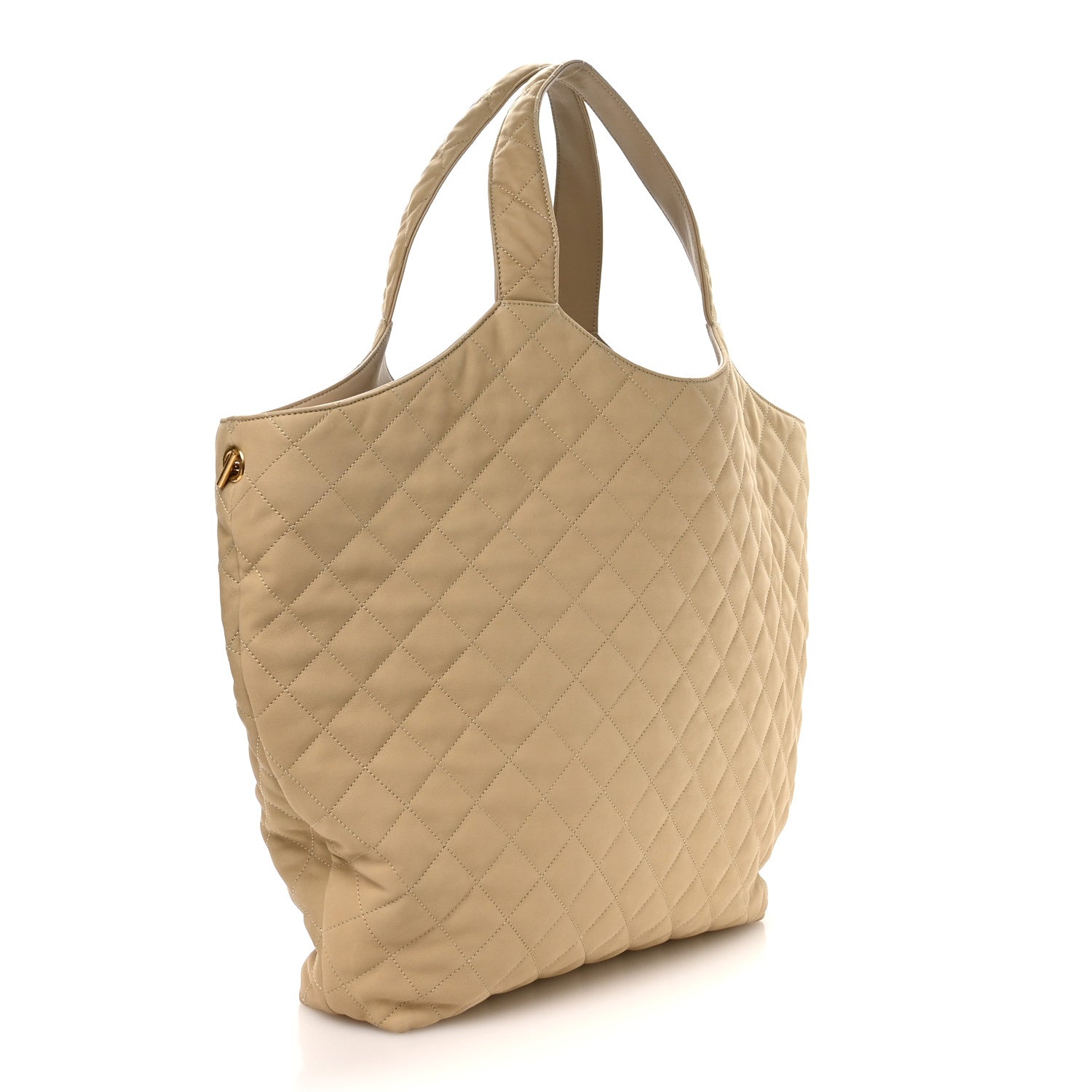 Saint Laurent Nubuck Suede Quilted Maxi Icare Shopping Tote Beige 3 of 10