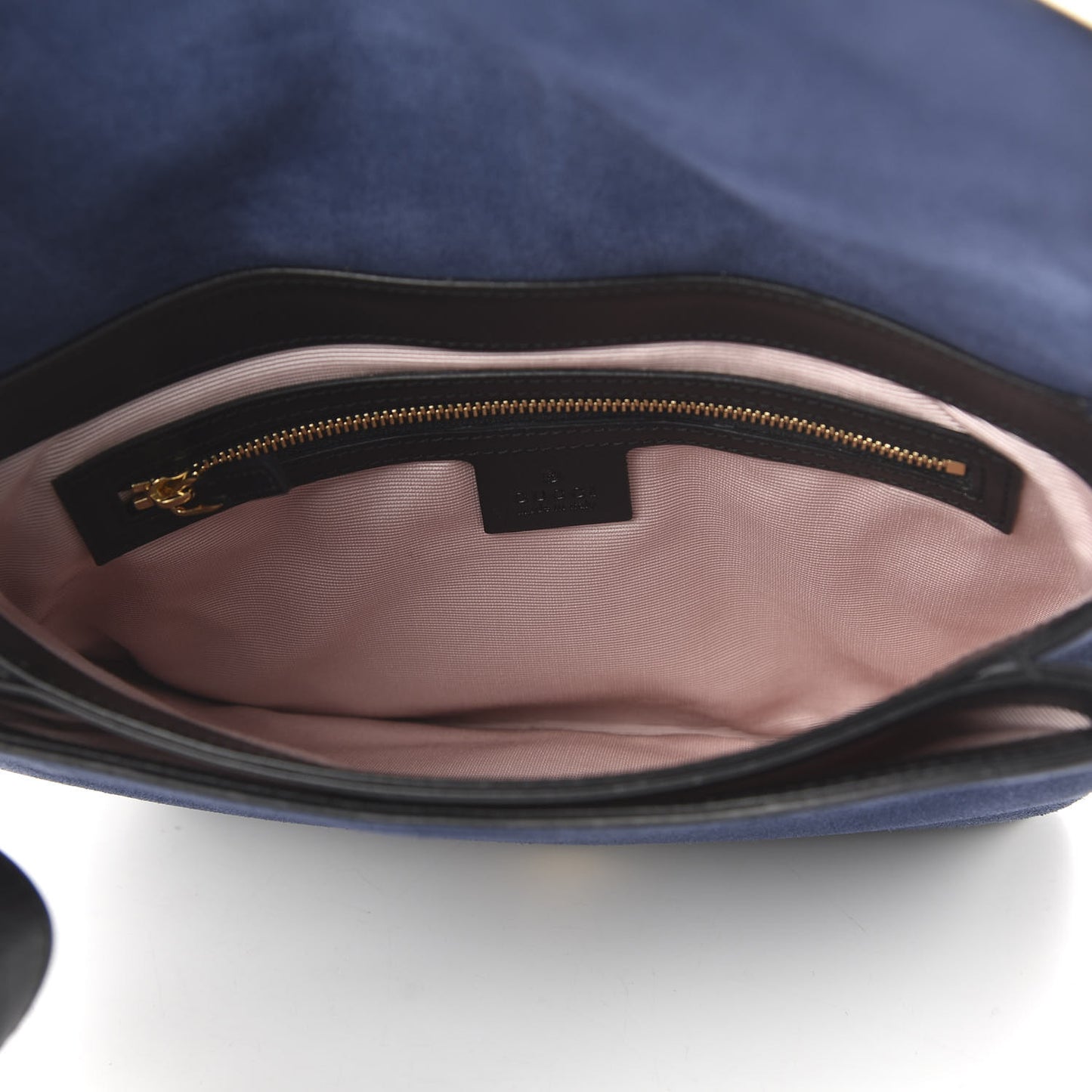 Suede Medium Arli Flap Shoulder Bag Blue Ink Black