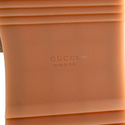 Gucci Monogram Maxi GG Angelina Platform 55mm Slide Sandals 40 Camel Ebony 7 of 10
